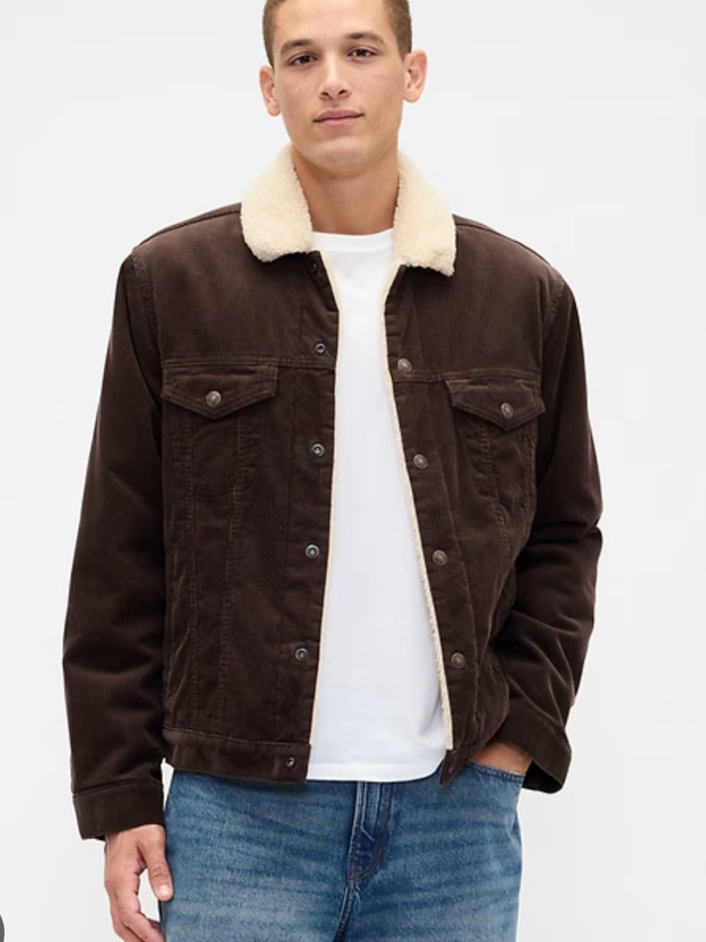 GAP Brown Corduroy Sherpa-lined Jacket medium